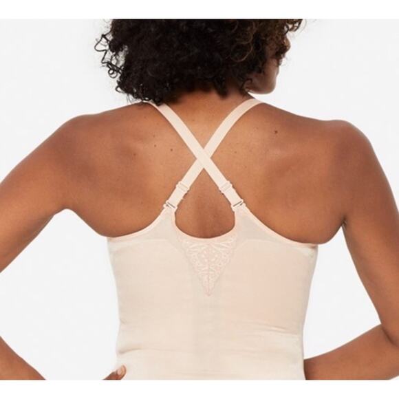 Ruby Ribbon Lace Full Support Cami 44 Beige Style #3024 Adjustable Shape Wear - Picture 9 of 14